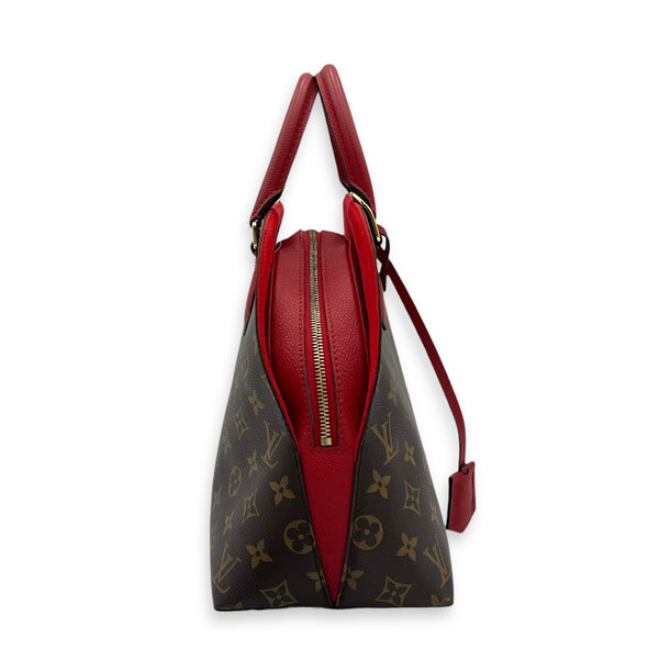 Alma Top Handle Bag B'N'B Brown in Monogram Coated Canvas, Gold hardware