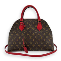 Alma Top Handle Bag B'N'B Brown in Monogram Coated Canvas, Gold hardware