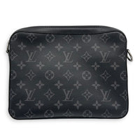 Trio Messenger Black in Monogram Coated Canvas, Silver hardware