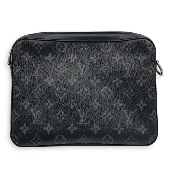 Trio Messenger Black in Monogram Coated Canvas, Silver hardware