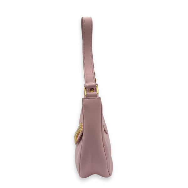 Ava Triomphe Shoulder Bag Pink in Calfskin, Gold hardware