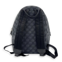 GG Backpack Black in Denim, Silver hardware