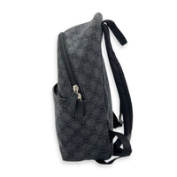 GG Backpack Black in Denim, Silver hardware