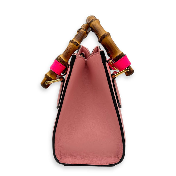 Diana Top Handle Bag Pink in Calfskin, Gold hardware