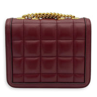 Interlocking GG Deco Shoulder Bag Red in Calfskin, Gold hardware