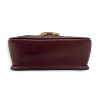 Interlocking GG Deco Shoulder Bag Red in Calfskin, Gold hardware