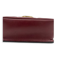 Interlocking GG Deco Shoulder Bag Red in Calfskin, Gold hardware