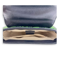 GG Marmont Top Handle Bag Green in Canvas, Silver hardware