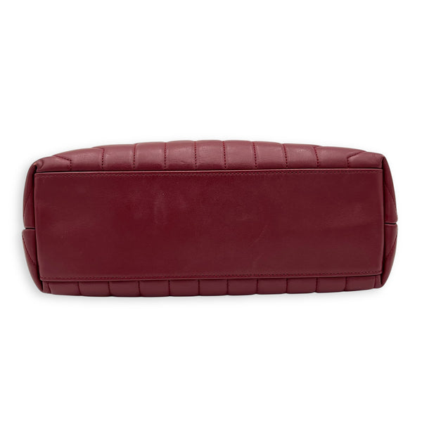 Loulou Shoulder Bag Red in Calfskin, Silver hardware