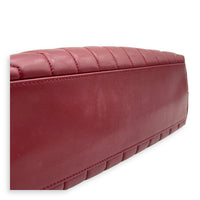 Loulou Shoulder Bag Red in Calfskin, Silver hardware