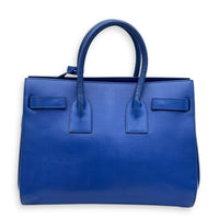 Sac de Jour Top Handle Bag Blue in Calfskin, Gold hardware