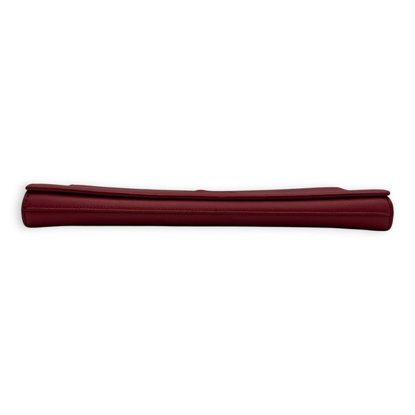 YSL Red Clutch in Calfskin, Gold hardware