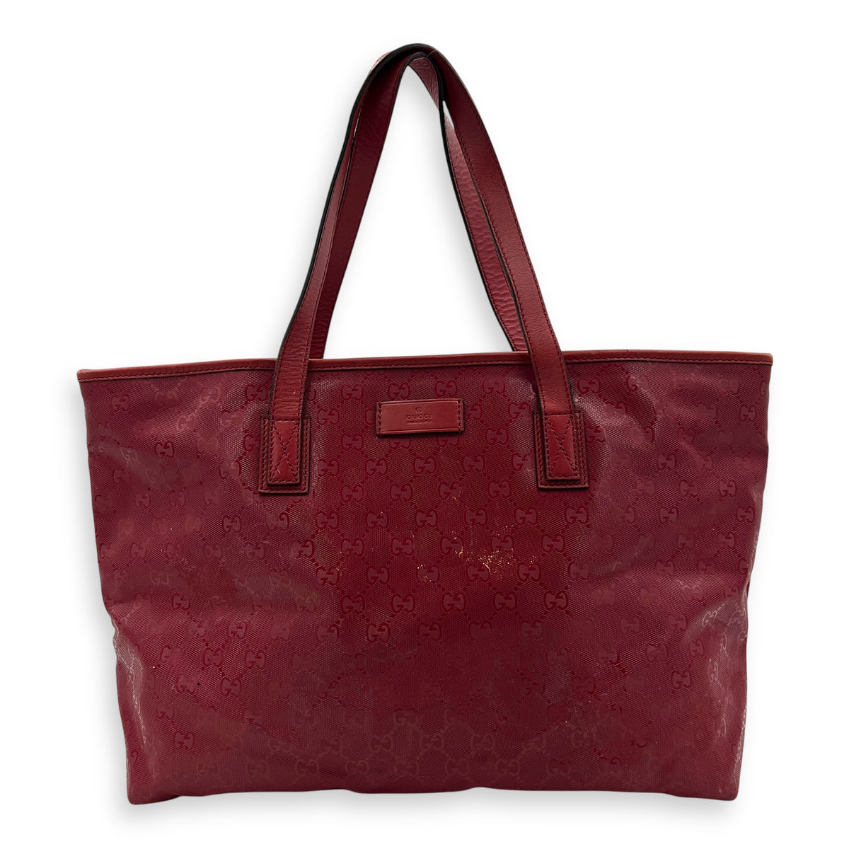 GG Shoulder Bag Red in PVC, Silver hardware