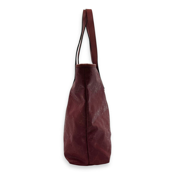 GG Shoulder Bag Red in PVC, Silver hardware