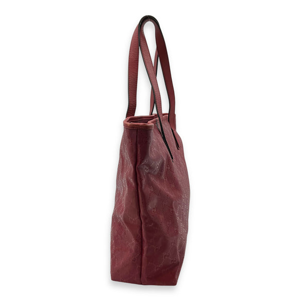 GG Shoulder Bag Red in PVC, Silver hardware