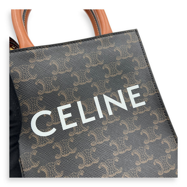 Cabas Brown Tote Bag in Calfskin, Gold hardware