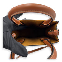 Cabas Brown Tote Bag in Calfskin, Gold hardware