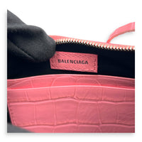 Le Cagole Shoulder Bag Mini Pink in Calfskin, Silver hardware