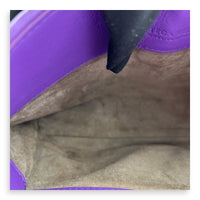 Intrecciato Shoulder Bag Purple in Calfskin, Ruthenium hardware