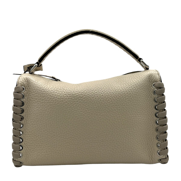 Lei Selleria Top Handle Bag Beige in Calfskin, Silver hardware