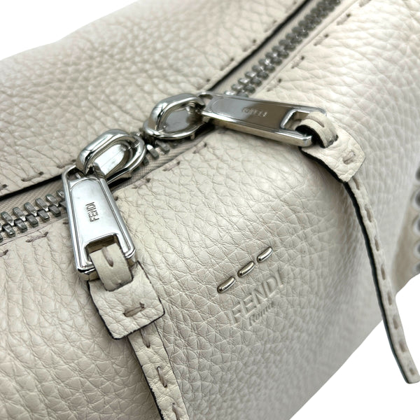 Lei Selleria Top Handle Bag Beige in Calfskin, Silver hardware