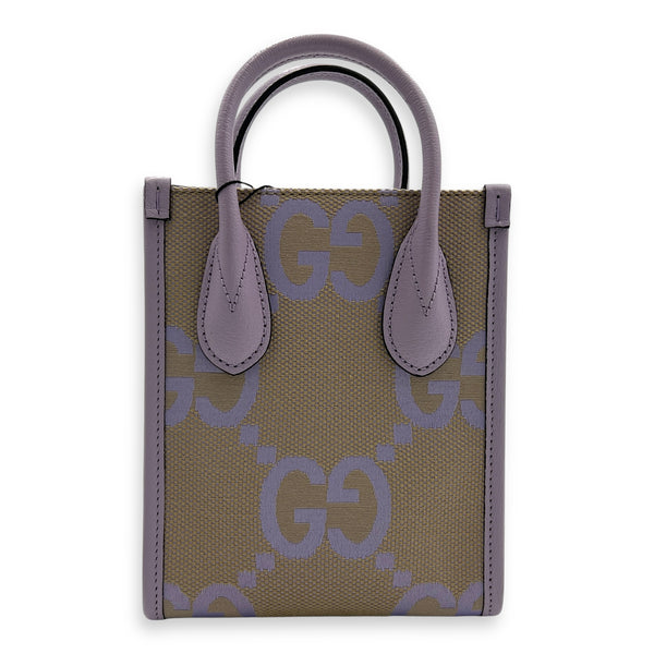 GG Mini Multi-colour Top Handle Bag in Canvas, Gold hardware