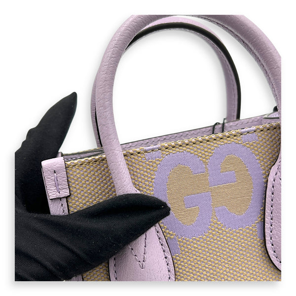 GG Mini Multi-colour Top Handle Bag in Canvas, Gold hardware