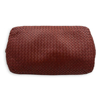 Intrecciato Tote Bag Red in Calfskin, Ruthenium hardware