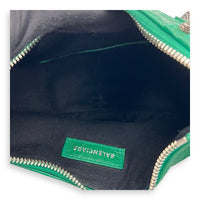 Le Cagole Shoulder Bag XS Green in Calfskin, Silver hardware