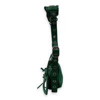 Le Cagole Shoulder Bag XS Green in Calfskin, Silver hardware