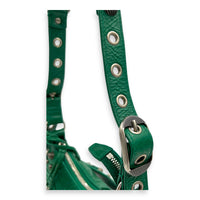 Le Cagole Shoulder Bag XS Green in Calfskin, Silver hardware