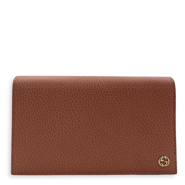 GG Wallet On Chain Pink in Calfskin, Gold hardware