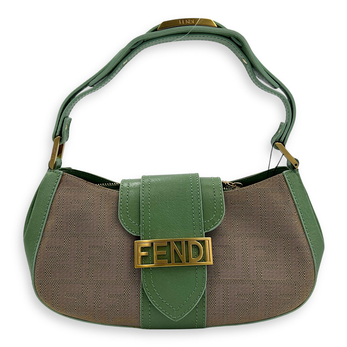 Baguette Shoulder Bag Multi-colour in Canvas, Gold hardware