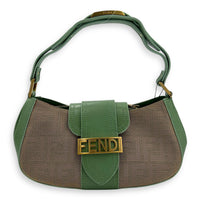 Baguette Shoulder Bag Multi-colour in Canvas, Gold hardware