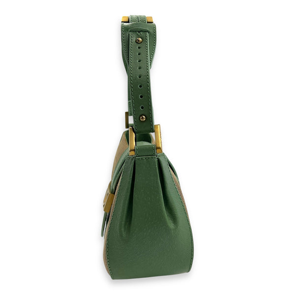 Baguette Shoulder Bag Multi-colour in Canvas, Gold hardware