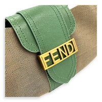 Baguette Shoulder Bag Multi-colour in Canvas, Gold hardware