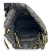 22 Tote Crossbody Bag Grey in Lambskin, Gold hardware