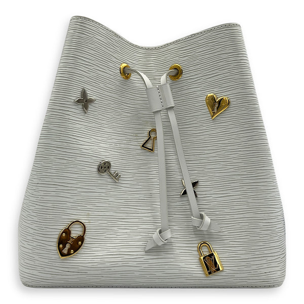 NeoNoe MM Love Lock Bucket Bag in Epi Leather, Mixed hardware