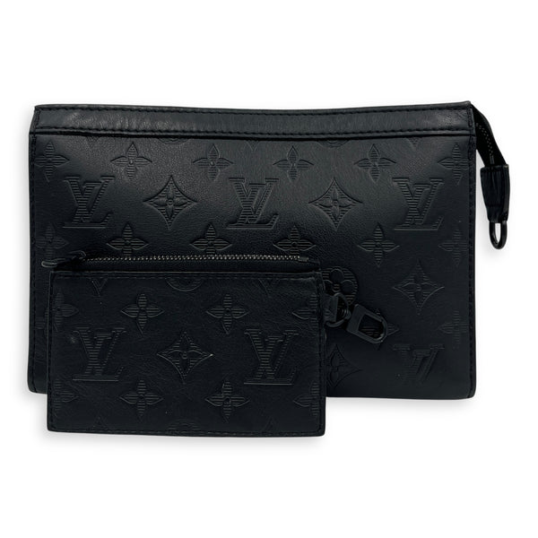 Gaston Wearable Wallet Black Crossbody Bag in Monogram Empreinte Leather, Black hardware