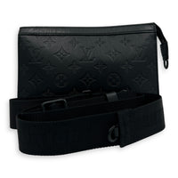 Gaston Wearable Wallet Black Crossbody Bag in Monogram Empreinte Leather, Black hardware