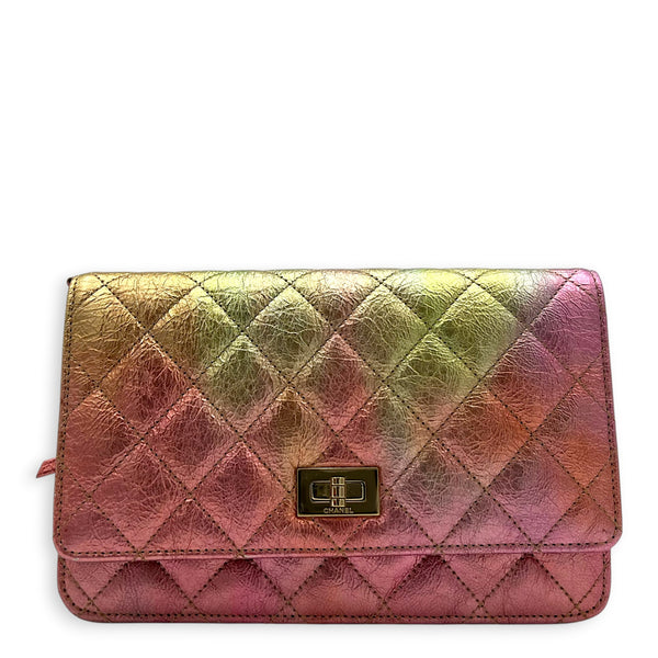2.55 Wallet On Chain Multi-colour in Calfskin, Gold hardware