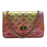 2.55 Wallet On Chain Multi-colour in Calfskin, Gold hardware