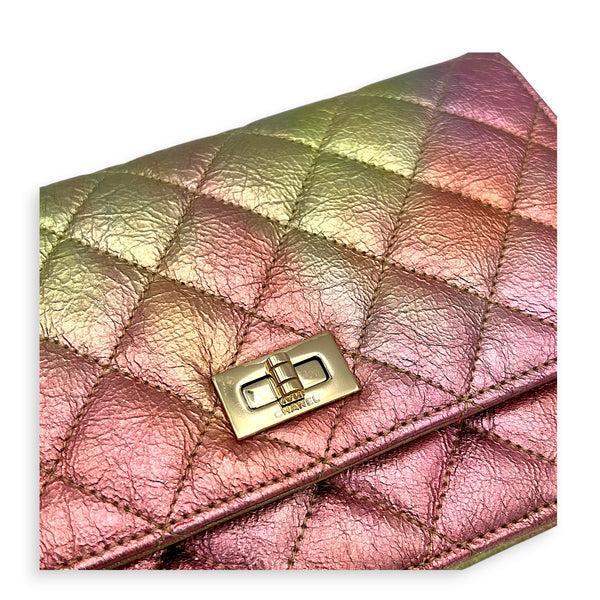 2.55 Wallet On Chain Multi-colour in Calfskin, Gold hardware