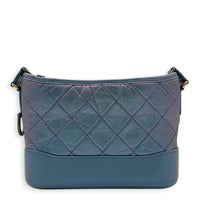 Gabrielle Small Iridescent Purple Blue Shoulder Bag in Calfskin, Mixed hardware