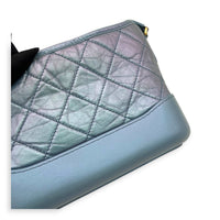 Gabrielle Small Iridescent Purple Blue Shoulder Bag in Calfskin, Mixed hardware