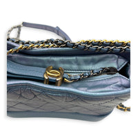 Gabrielle Small Iridescent Purple Blue Shoulder Bag in Calfskin, Mixed hardware