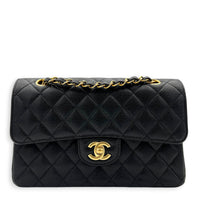 Classic Shoulder Bag Small Black in Caviar Leather, Gold hardware