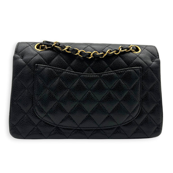 Classic Shoulder Bag Small Black in Caviar Leather, Gold hardware