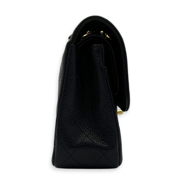 Classic Shoulder Bag Small Black in Caviar Leather, Gold hardware