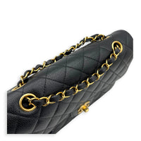 Classic Shoulder Bag Small Black in Caviar Leather, Gold hardware
